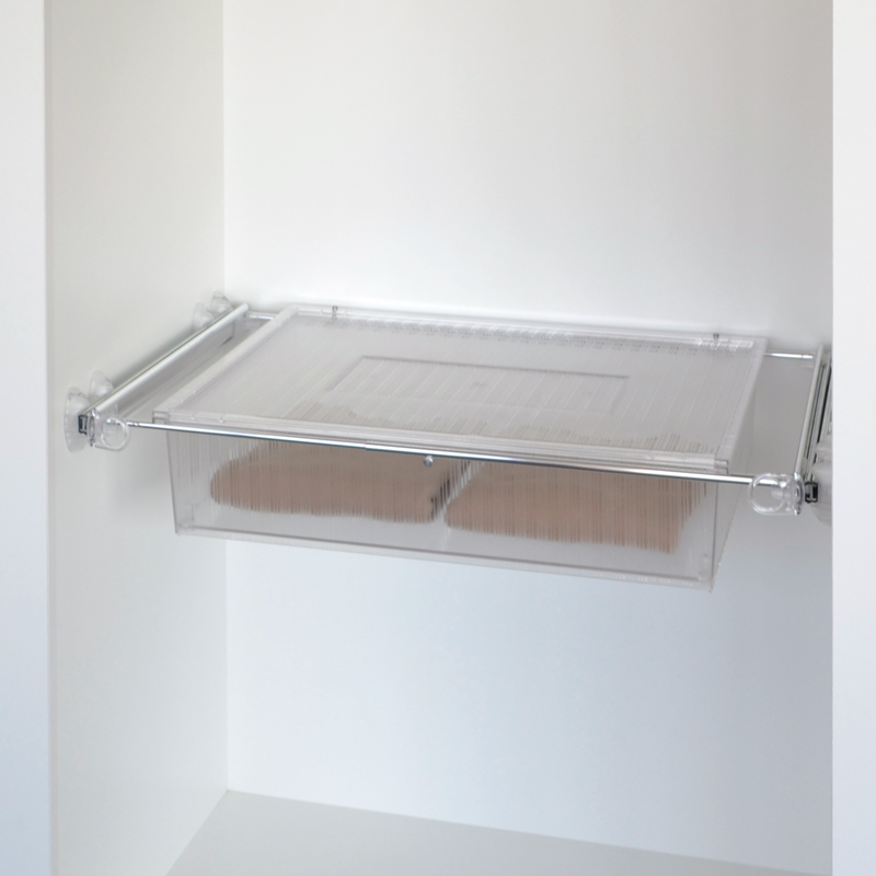 Tiroir Roomy - transparent - aluminium brillant - polycarbonate transparent 1